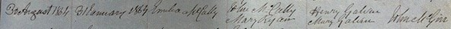 Baptism record for Emilia McCully, Tarraville register, 31 January 1864